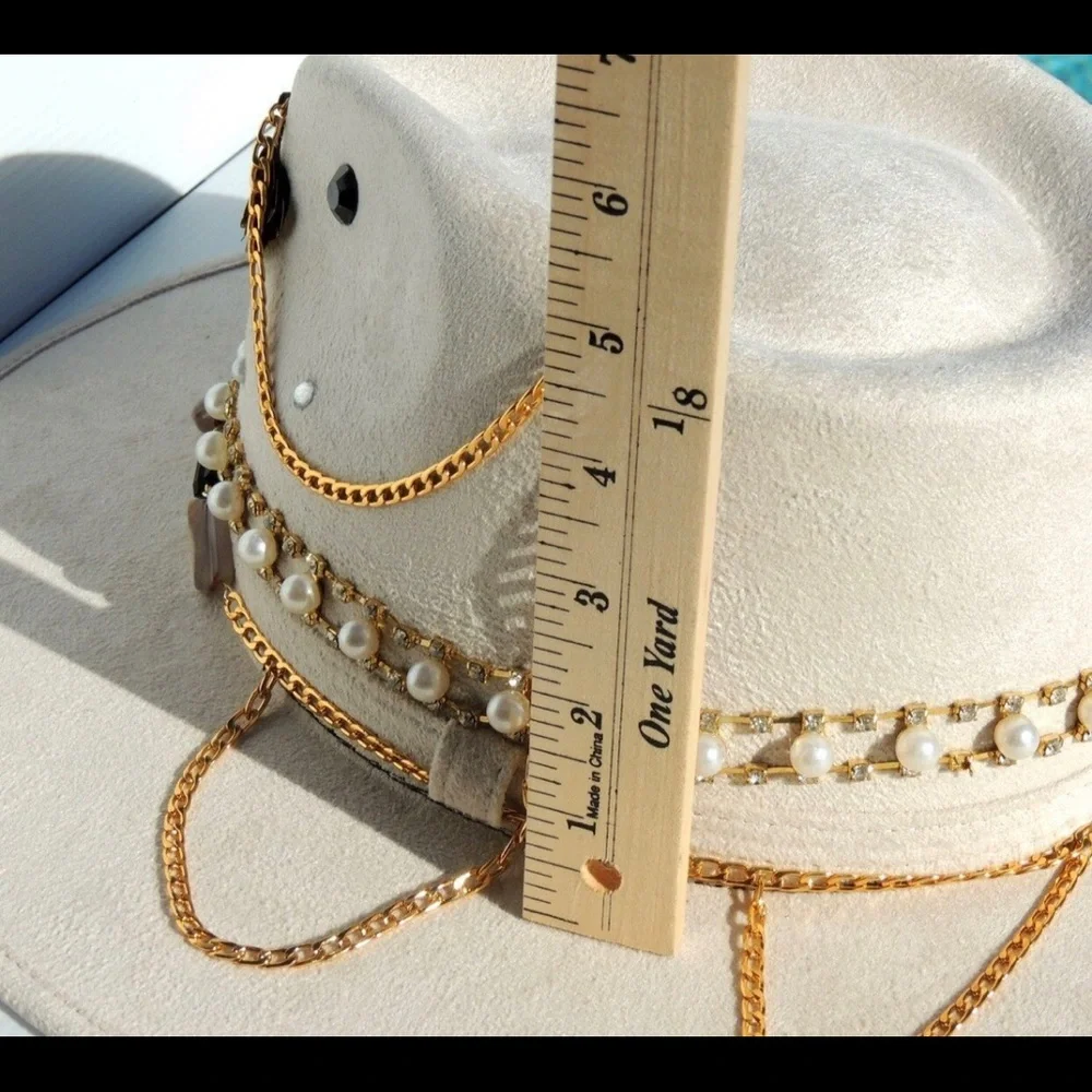 Handmade wide brim hat made in Mexico hand painted - Picture 9 of 15